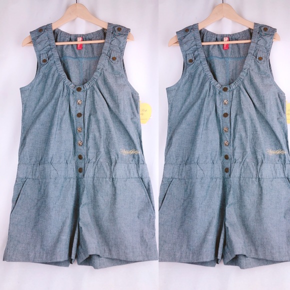Apple Bottoms Grey Cotton jean Cute romper size XL - Picture 7 of 8